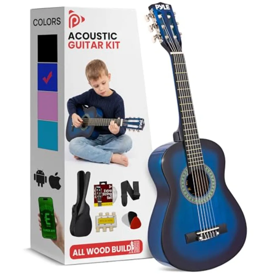 30-Inch Beginner Acoustic Guitar Kit for Adults: Handcrafted Wood, Natural Finish, Includes Strap, Strings, Picks, Tuner Gig Ba
30-Inch Beginner Acoustic Guitar Kit for Adults: Handcrafted Wood, Natural Finish, Includes Strap, Strings, Picks, Tuner Gig Ba