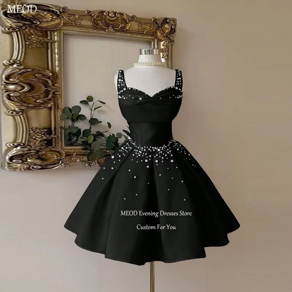 MEOD Black Sweetheart Satin Mini Prom Dress Shiny Pearls Birthday Dresses Spaghetti Strap Short Graduation Gown Customized
MEOD Black Sweetheart Satin Mini Prom Dress Shiny Pearls Birthday Dresses Spaghetti Strap Short Graduation Gown Customized