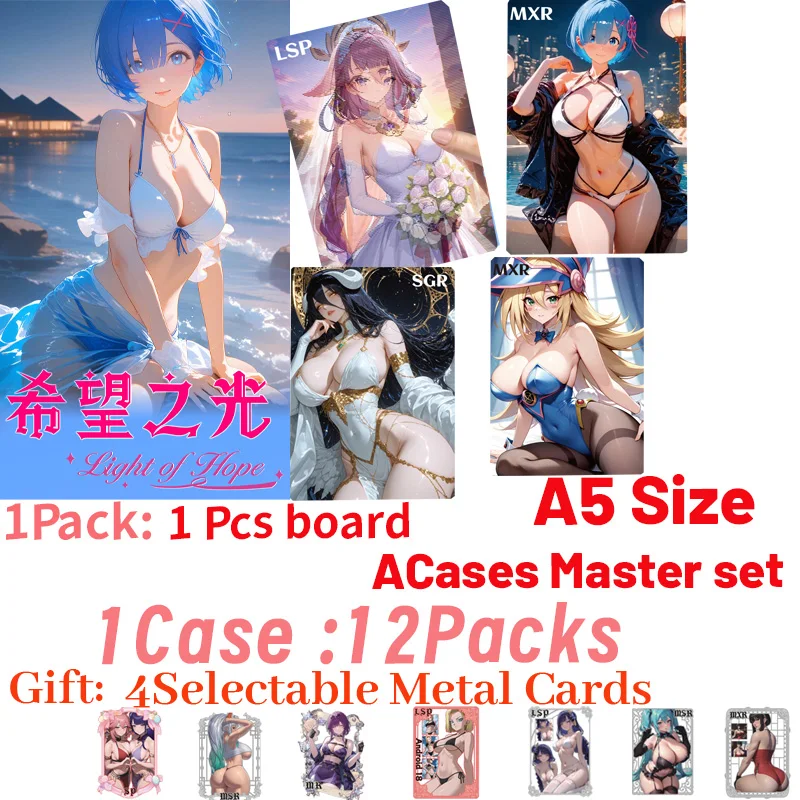 2025 Новый свет надежды, размер A5, 3D доски, хобби, пряная доска Waifu, Doujin Booster Rem Albedo, карты Mitsuri, игрушки, подарки
2025 Новый свет надежды, размер A5, 3D доски, хобби, пряная доска Waifu, Doujin Booster Rem Albedo, карты Mitsuri, игрушки, подарки
