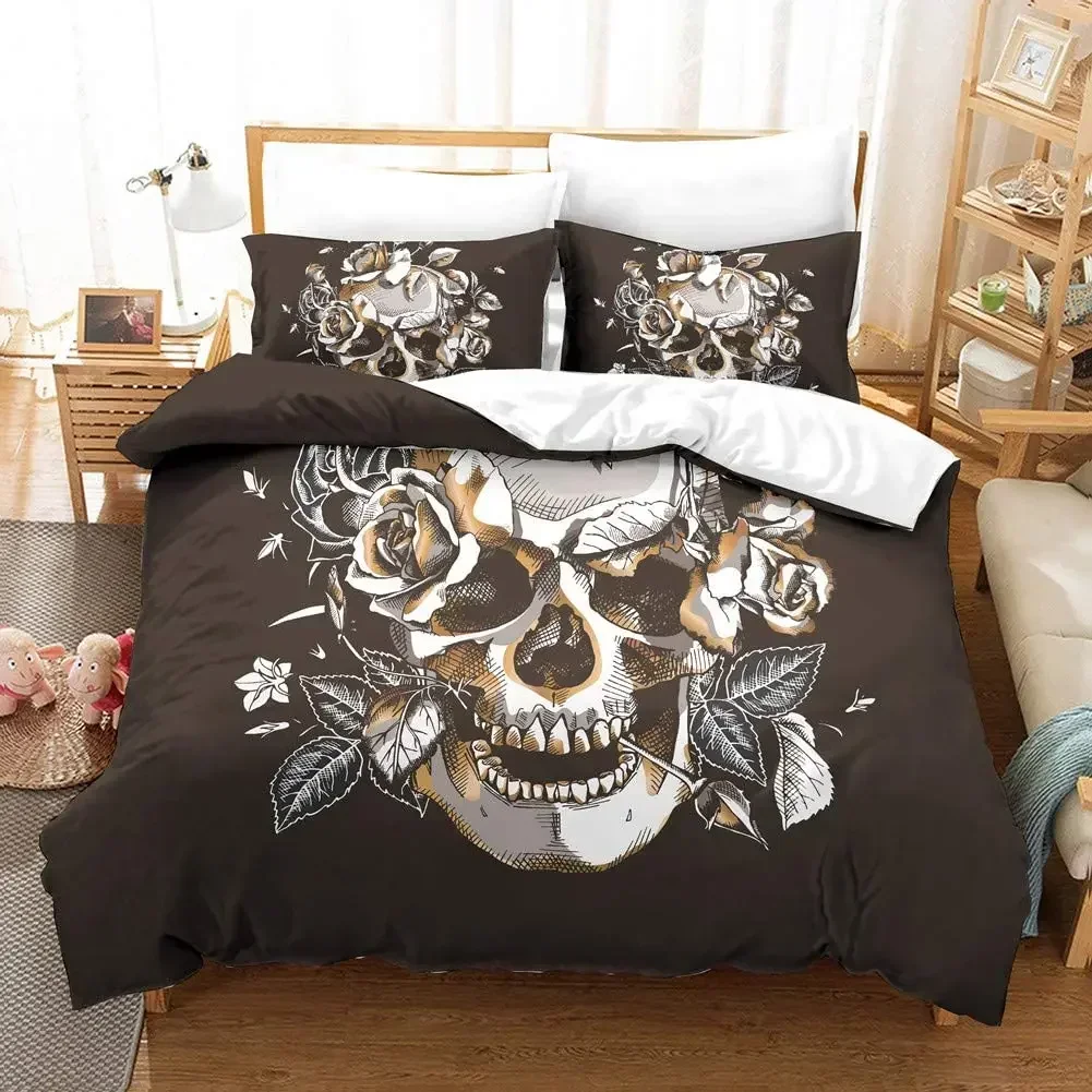 3D Sugar Skull Comforter Cover Set Twin Size Flowers Print Bedding Set Black Microfiber Polyester Duvet Cover Set
3D Sugar Skull Comforter Cover Set Twin Size Flowers Print Bedding Set Black Microfiber Polyester Duvet Cover Set