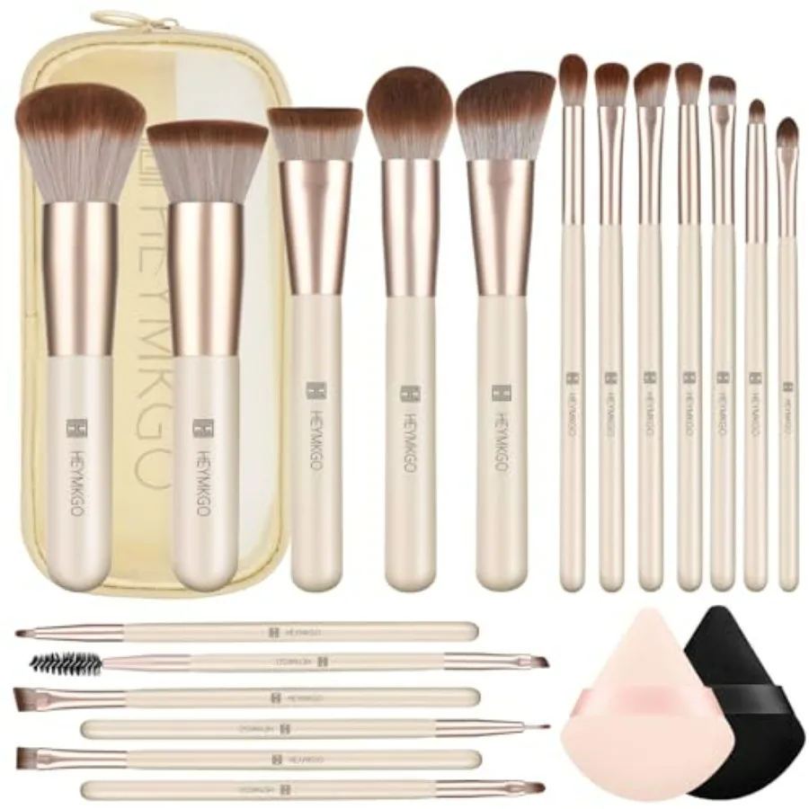 Makeup Brushes Set, 18pcs Professional Brushes Set with 2 Powder Puff and Travel Bag, Premium Synthetic Foundation Powder Blush
Makeup Brushes Set, 18pcs Professional Brushes Set with 2 Powder Puff and Travel Bag, Premium Synthetic Foundation Powder Blush