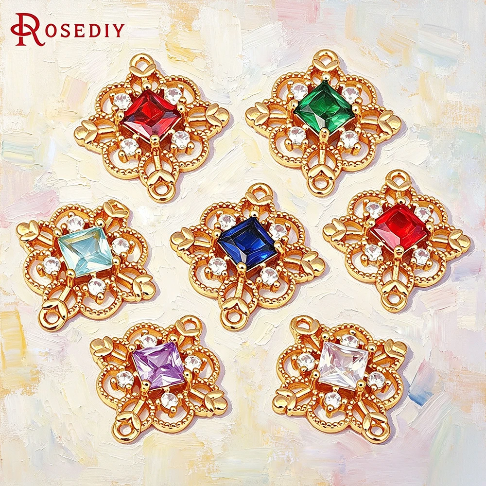 6PCS 18K Gold Color Brass and Zircon 2 Holes Rhombus Connector Charms Pendants High Quality Jewelry Making Diy Accessories
6PCS 18K Gold Color Brass and Zircon 2 Holes Rhombus Connector Charms Pendants High Quality Jewelry Making Diy Accessories
