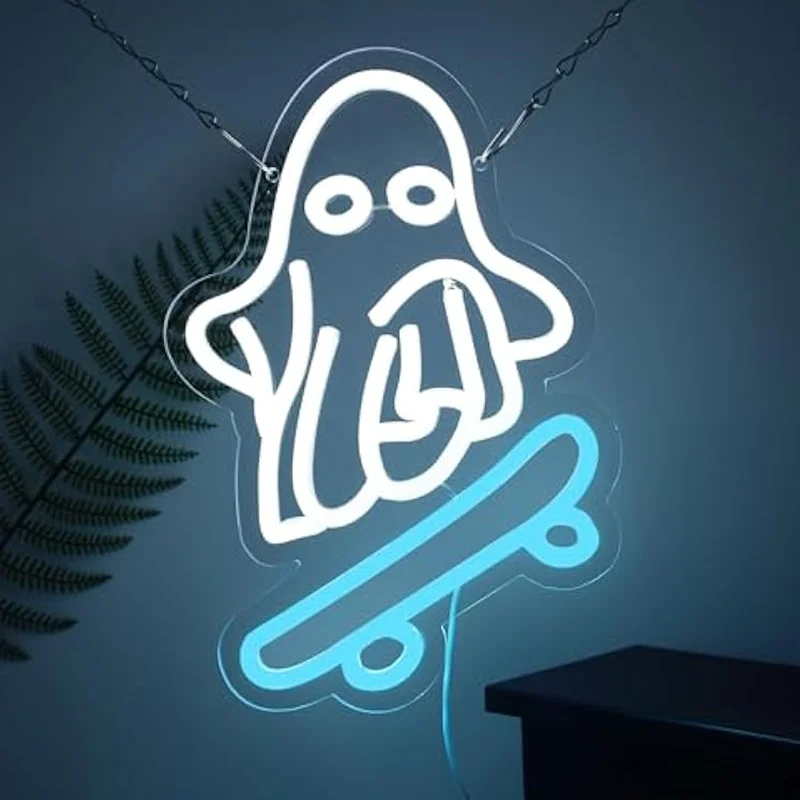 Ghost Surfing Skateboard Neon Sign For Halloween Party Wall Decor 5/12V USB with Dimmable Switch Suitable For LED Neon Sign
Ghost Surfing Skateboard Neon Sign For Halloween Party Wall Decor 5/12V USB with Dimmable Switch Suitable For LED Neon Sign