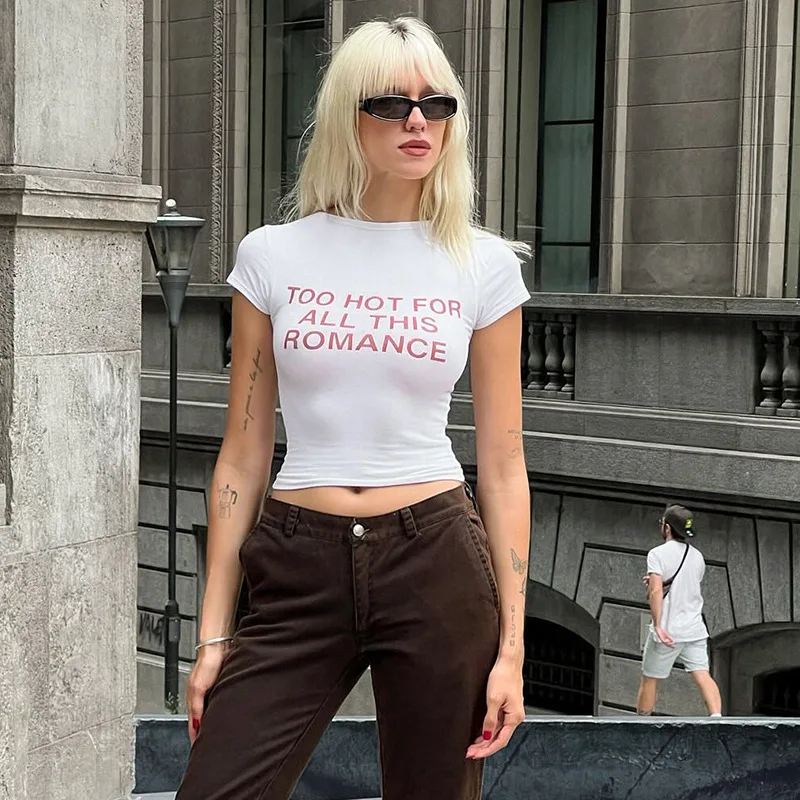 Women's T-shirt, sexy women's clothing, punk, letter print, casual, chic, retro, streetwear, emotional, girl, Y2K, aesthetics, f
Women's T-shirt, sexy women's clothing, punk, letter print, casual, chic, retro, streetwear, emotional, girl, Y2K, aesthetics, f