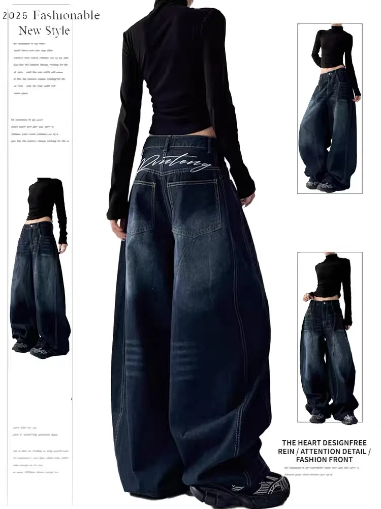 American Sle High Waist Wide Leg Casual Pants Embroidered Waed Slimming Knife Jeans for Women Autumn Winter Loose Fit
American Sle High Waist Wide Leg Casual Pants Embroidered Waed Slimming Knife Jeans for Women Autumn Winter Loose Fit