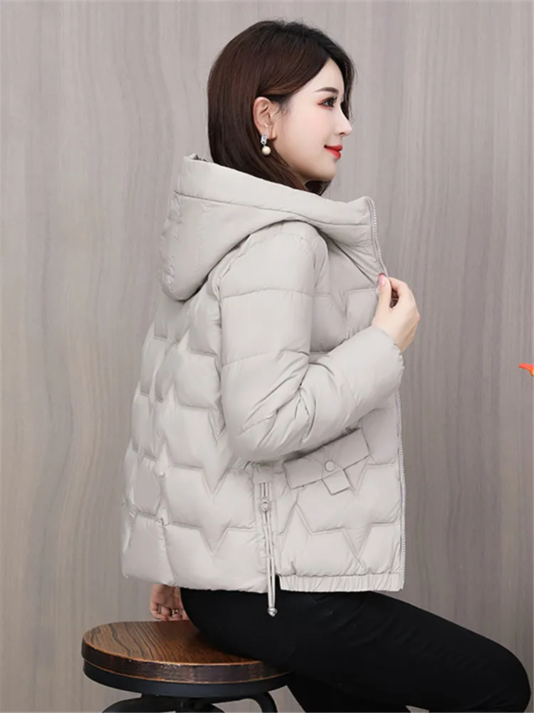 Slim Fit ort down Cotton Jaet Women's Light Thiened Winter Coat Korean Sle Commute Zipper ket Long Sve Hooded
Slim Fit ort down Cotton Jaet Women's Light Thiened Winter Coat Korean Sle Commute Zipper ket Long Sve Hooded