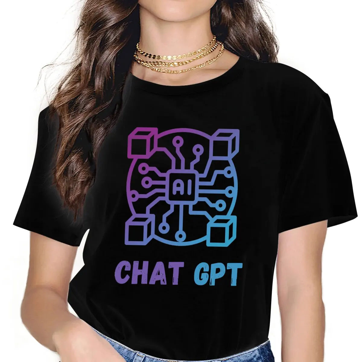 ChatGPT AI CPU Tshirt Graphic Women Tops Vintage Punk Fibre Harajuku Polyester T Shirt
ChatGPT AI CPU Tshirt Graphic Women Tops Vintage Punk Fibre Harajuku Polyester T Shirt