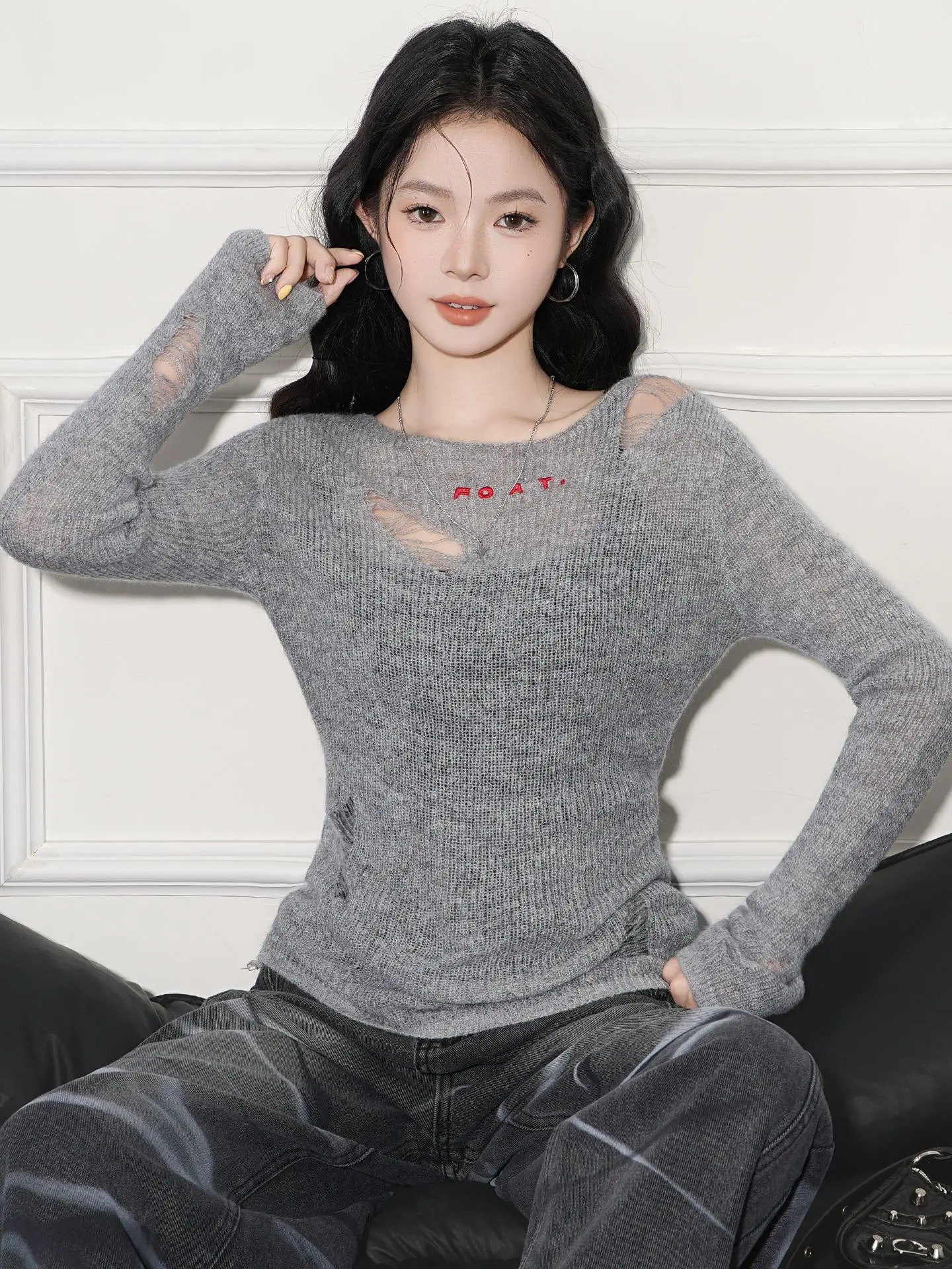 Тонкий рваный свитер с длинными рукавами, облегающий, шикарный укороченный свитер, сексуальный рваный свитер в стиле панк, мягкий, легкий, полупрозрачный топ
Тонкий рваный свитер с длинными рукавами, облегающий, шикарный укороченный свитер, сексуальный рваный свитер в стиле панк, мягкий, легкий, полупрозрачный топ