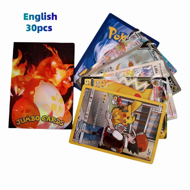 Hot Classic Anime Pocket Large 30pcs Giant Letter Cards Vmax Vstar GX Al Zeus Flame Dragon Super Shining Rare Card Birthday Gift 
Hot Classic Anime Pocket Large 30pcs Giant Letter Cards Vmax Vstar GX Al Zeus Flame Dragon Super Shining Rare Card Birthday Gift