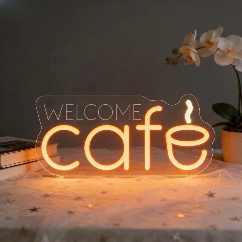Welcome Cafe Neon Sign LED Night Light 3D Acrylic Aesthetic Wall Art USB Rechargeable for Home Bar Coffee Shop Restaurant Decor
Welcome Cafe Neon Sign LED Night Light 3D Acrylic Aesthetic Wall Art USB Rechargeable for Home Bar Coffee Shop Restaurant Decor