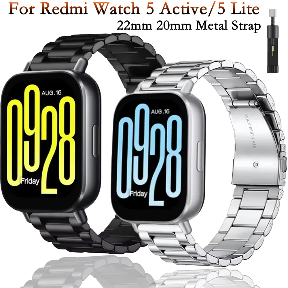Металлический ремешок 22 мм 20 мм для Redmi Watch 5, активный браслет, браслет из нержавеющей стали для Redmi Watch 5 Lite, сменный ремень Correa
Металлический ремешок 22 мм 20 мм для Redmi Watch 5, активный браслет, браслет из нержавеющей стали для Redmi Watch 5 Lite, сменный ремень Correa