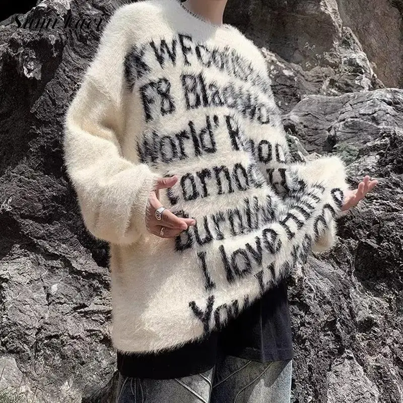 Винтажные вязаные свитера с буквенным дизайном, мужские флисовые уютные меховые джемперы, топы, осень-зима, стиль Y2K, мужские толстовки с длинным рукавом и круглым вырезом
Винтажные вязаные свитера с буквенным дизайном, мужские флисовые уютные меховые джемперы, топы, осень-зима, стиль Y2K, мужские толстовки с длинным рукавом и круглым вырезом