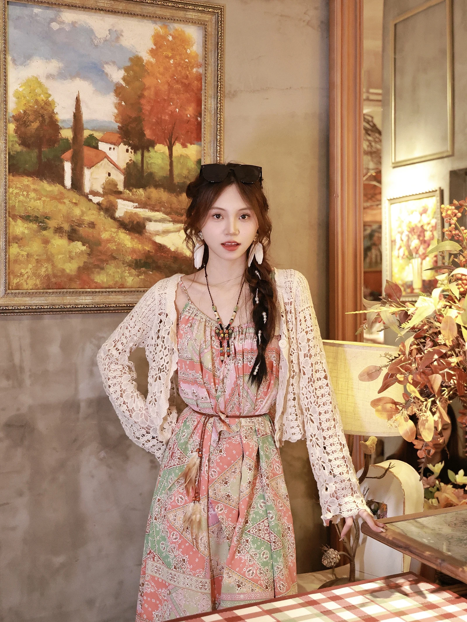 Sweet Bohemian Vintage Print Long Dress Women's Travel Vacation Strap Dress Fairy Tale Skirt A-Line Gown Summer Season
Sweet Bohemian Vintage Print Long Dress Women's Travel Vacation Strap Dress Fairy Tale Skirt A-Line Gown Summer Season