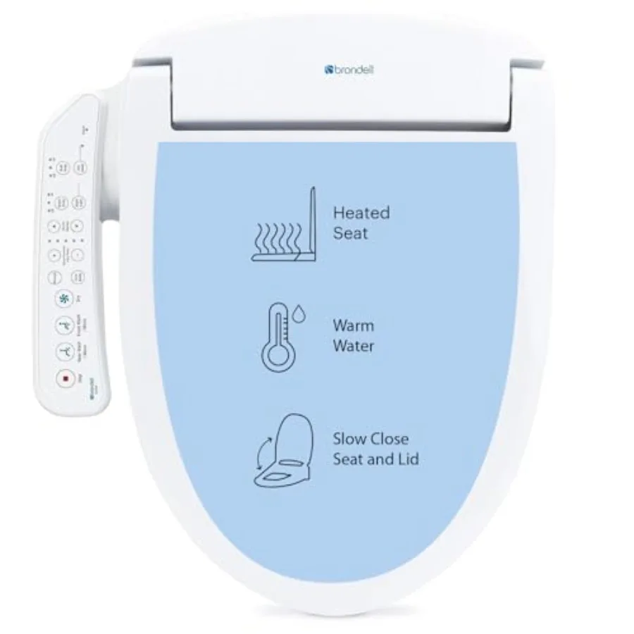 Electric bidet toilet seat for home use, stainless steel nozzle, white, heated seat and warm air dryer
Electric bidet toilet seat for home use, stainless steel nozzle, white, heated seat and warm air dryer