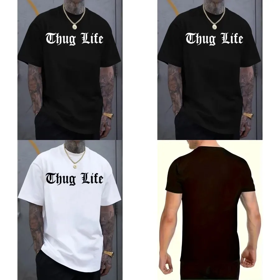 【Good quality】Men's THUG LIFE Print T-Shirt - White Urban Streetwear Tee with Lettering Lightweight Summer Short Sleeve Shirt R
【Good quality】Men's THUG LIFE Print T-Shirt - White Urban Streetwear Tee with Lettering Lightweight Summer Short Sleeve Shirt R