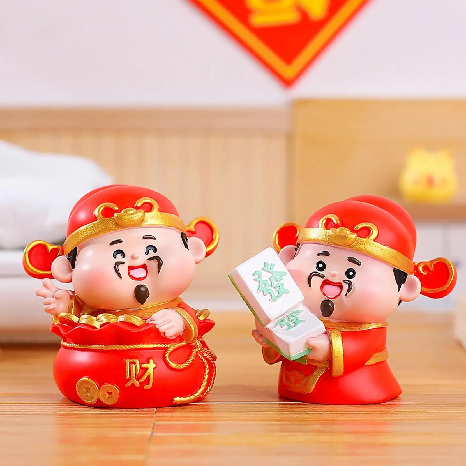 6x God of Wealth Figurines Resin Small Sculptures for Cabinet New Year Shelf 
6x God of Wealth Figurines Resin Small Sculptures for Cabinet New Year Shelf
