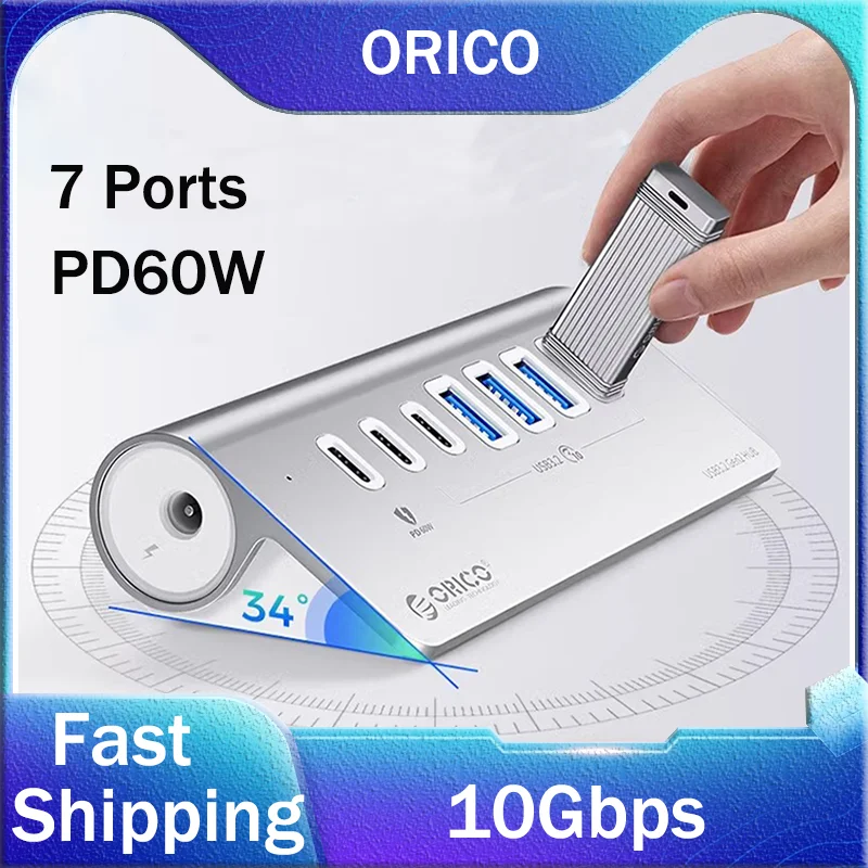 ORICO 10 Гбит/с USB 3.2 док-станция Hub Typec Splitter PD60W зарядный адаптер мульти 4/7 порта переключатель для Macbook аксессуары для ПК
ORICO 10 Гбит/с USB 3.2 док-станция Hub Typec Splitter PD60W зарядный адаптер мульти 4/7 порта переключатель для Macbook аксессуары для ПК