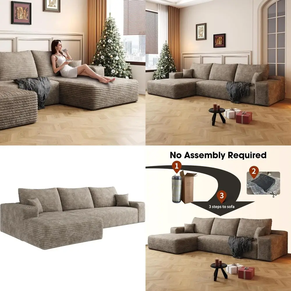 Угловой диван-секционный гарнитур L-образной формы 107 с оттоманкой, плюшевый вельветовый диван с глубоким сиденьем, подходит для гостиной или спальни, не требует сборки.
Угловой диван-секционный гарнитур L-образной формы 107 с оттоманкой, плюшевый вельветовый диван с глубоким сиденьем, подходит для гостиной или спальни, не требует сборки.