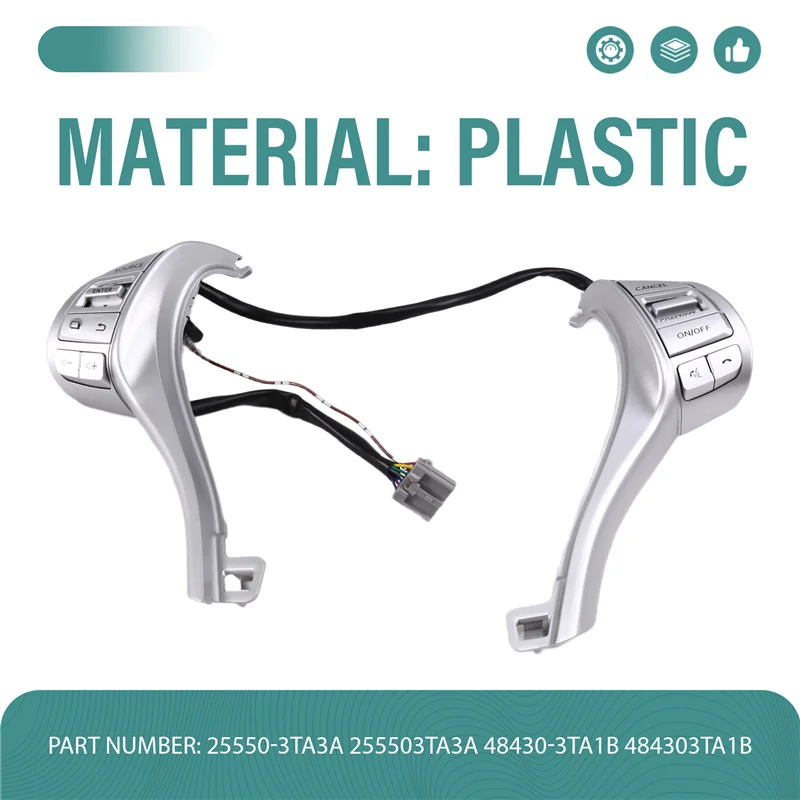 AUTO 255503TA3A Steering Wheel Switch Button Cruise Control Switch For Nissan Tiida Terra Altima 2013-2020 484303TA1B
AUTO 255503TA3A Steering Wheel Switch Button Cruise Control Switch For Nissan Tiida Terra Altima 2013-2020 484303TA1B