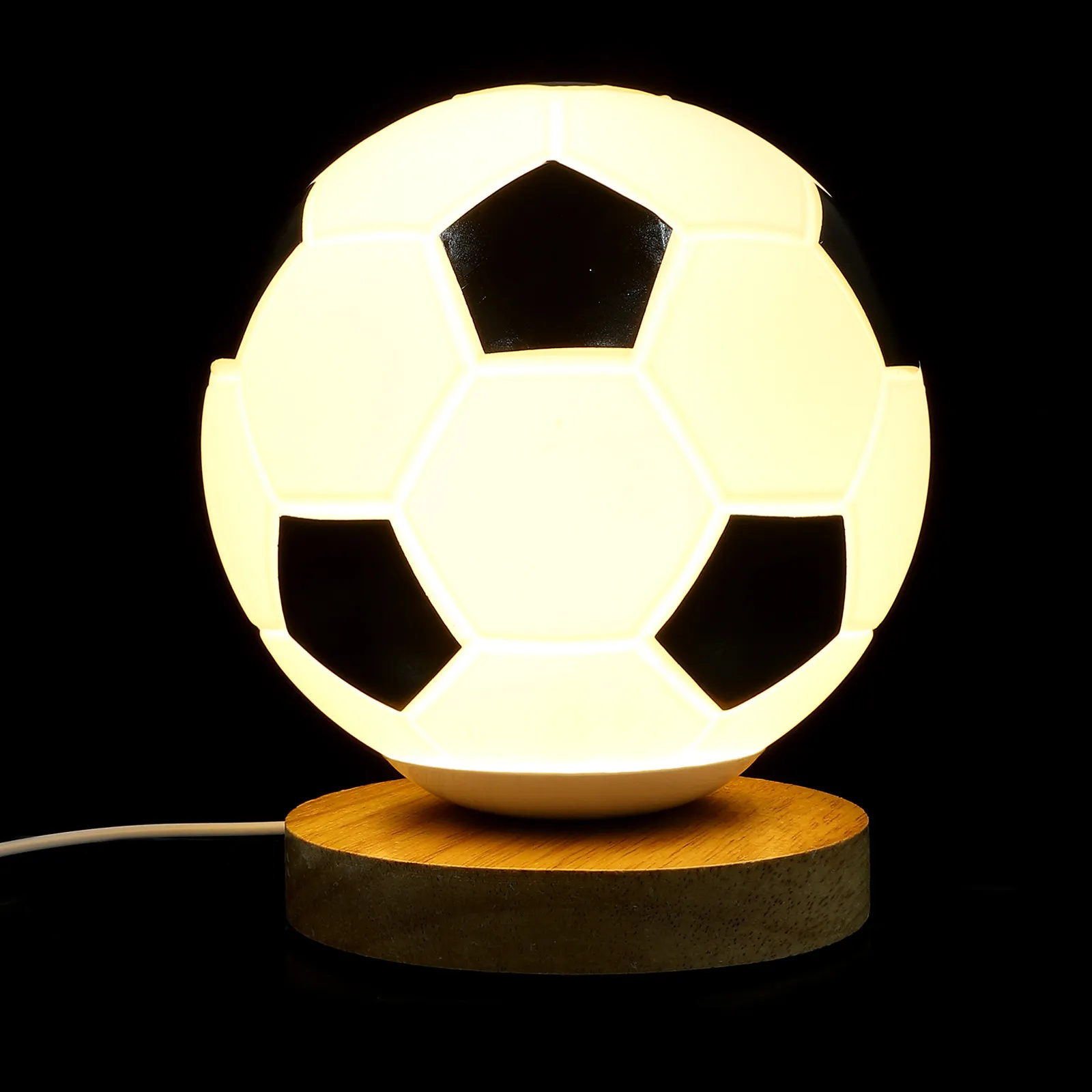 Soccer Ball Table Lamp Black White Pattern Sport Design Nightstand Light Wooden Base Bedside Desk Lamp Football Bedroom Office
Soccer Ball Table Lamp Black White Pattern Sport Design Nightstand Light Wooden Base Bedside Desk Lamp Football Bedroom Office