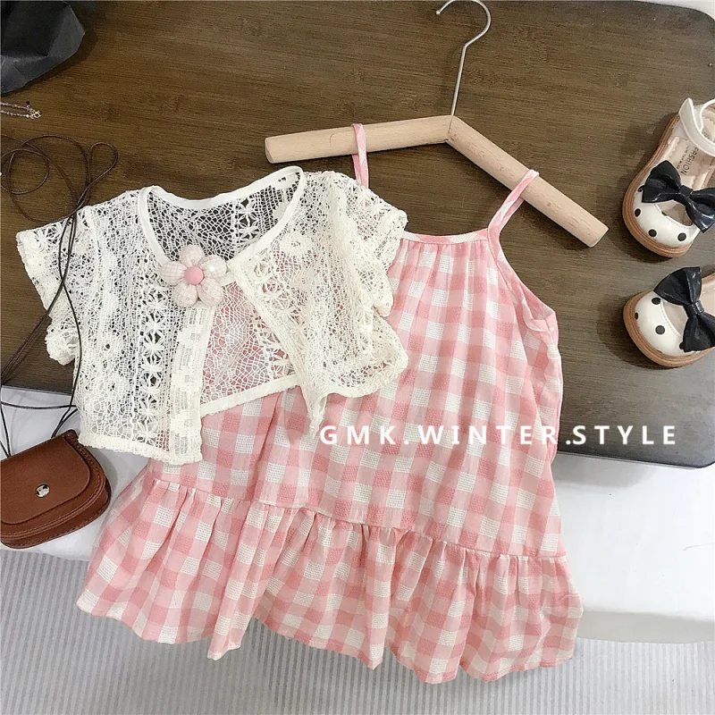 Girls' Summer Dress New Children's Lace Vest Cover-Up Set Dress Baby Strap Cotton Dress
Girls' Summer Dress New Children's Lace Vest Cover-Up Set Dress Baby Strap Cotton Dress