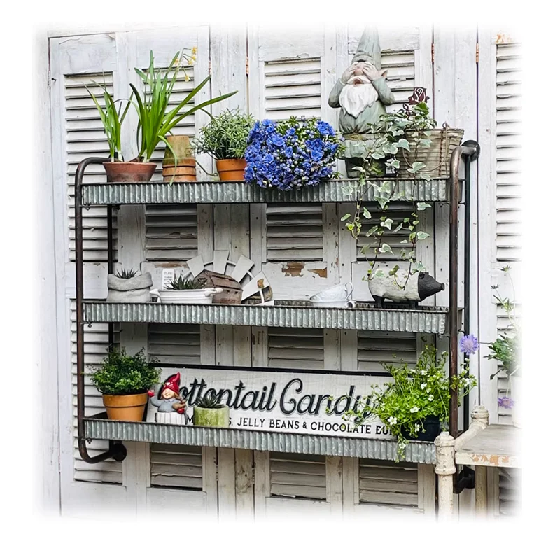Rustic Vintage 3-Tier Galvanized Metal Wall Shelf,Versatile Storage and Display Solution
Rustic Vintage 3-Tier Galvanized Metal Wall Shelf,Versatile Storage and Display Solution