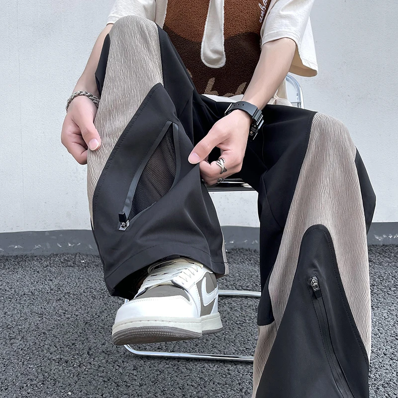 2023 Men Spring Autumn Fashion Stitching Wide Leg Pants Men's Hip Hop Loose Casual Pants Male High Waist Pockets Trousers F561
2023 Men Spring Autumn Fashion Stitching Wide Leg Pants Men's Hip Hop Loose Casual Pants Male High Waist Pockets Trousers F561