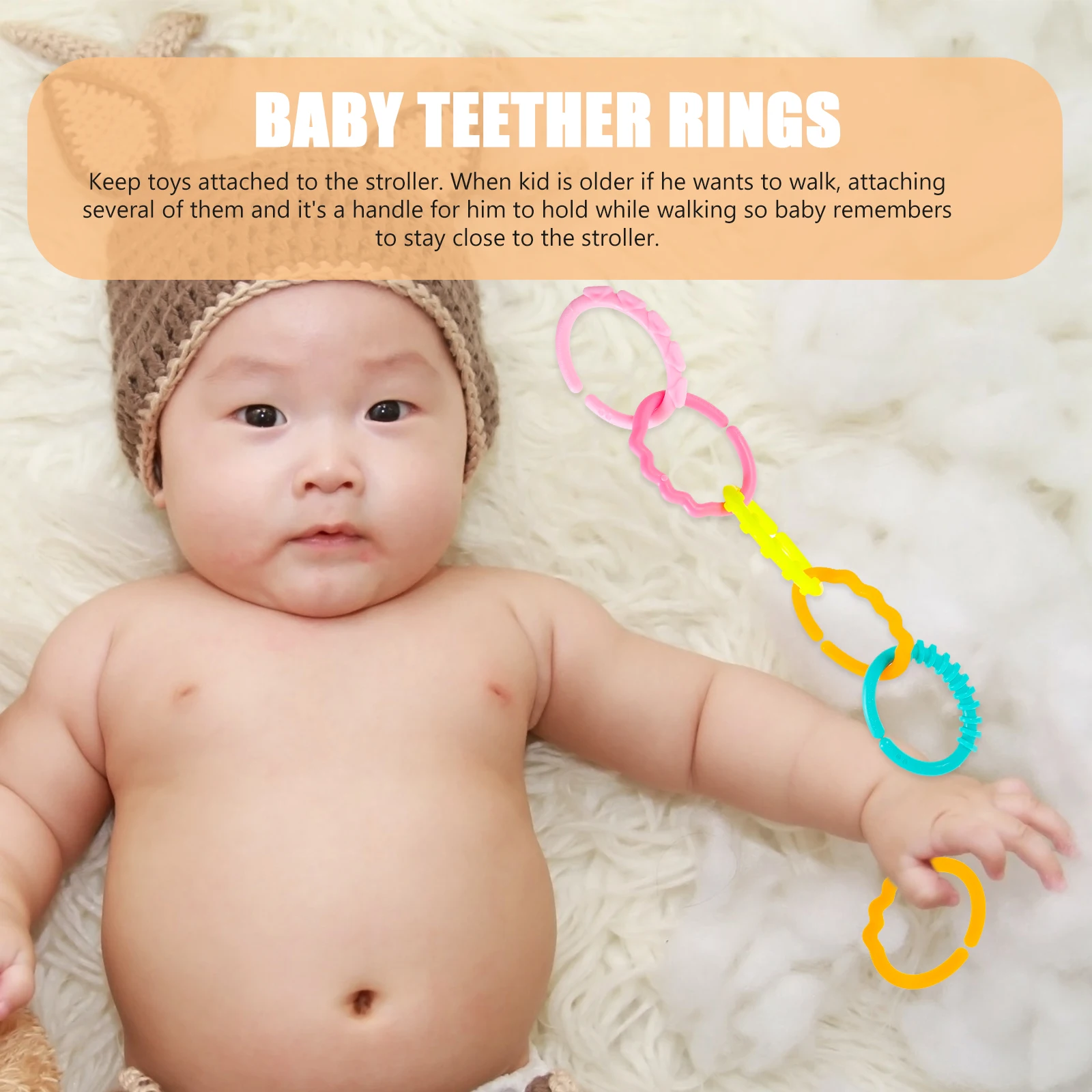 24Pcs NonToxic Baby Teether Rings Links Rattle Stroller Car Seat Toys For Newborns Toddlers
24Pcs NonToxic Baby Teether Rings Links Rattle Stroller Car Seat Toys For Newborns Toddlers