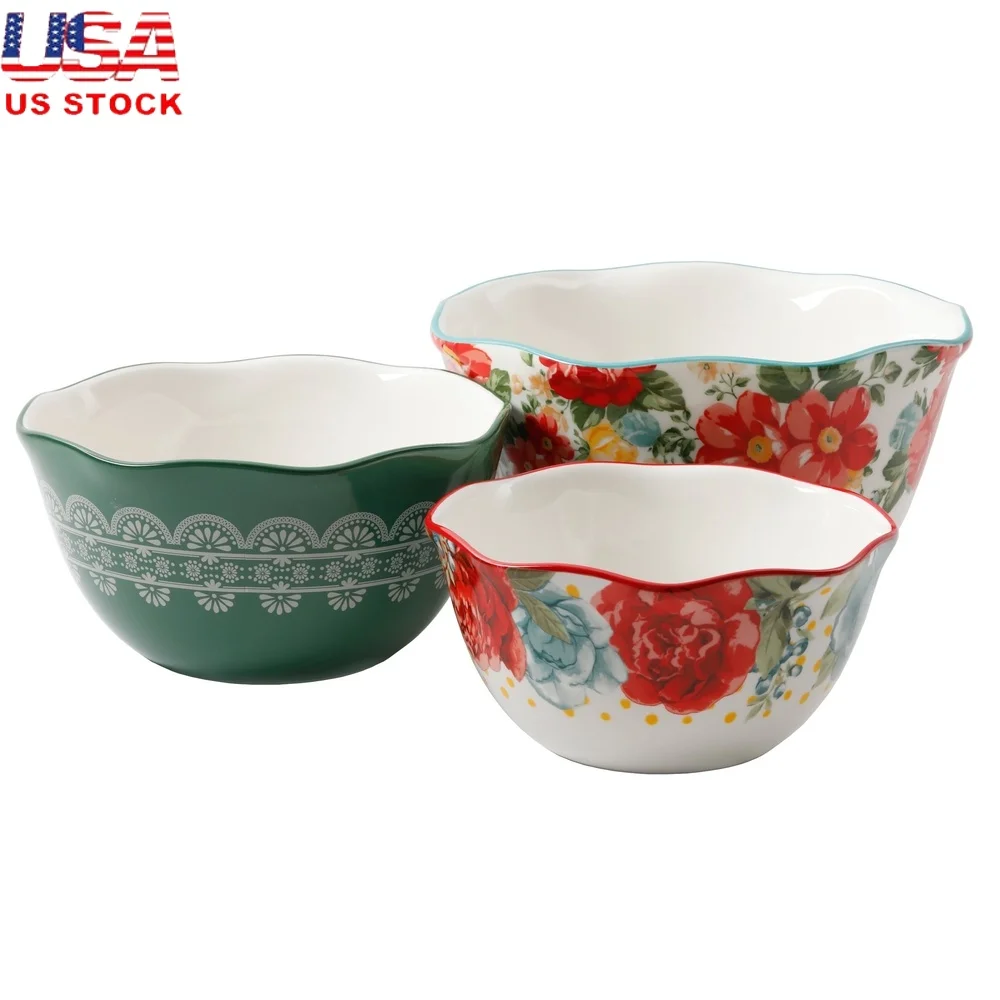 Vintage Floral Serving Bowl Set 3-Piece Scalloped Edge Unique Design Dishwasher Microwave Safe Kitchen Decor Gift Collectible
Vintage Floral Serving Bowl Set 3-Piece Scalloped Edge Unique Design Dishwasher Microwave Safe Kitchen Decor Gift Collectible