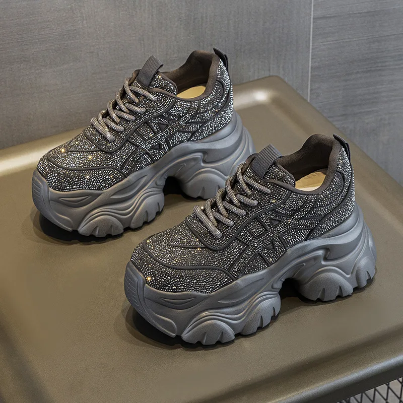 Women's Rhinestone Shoes Luxury Rhinestones Platform Sneakers Outdoor Anti slip Running Shoes 9cm Thick-soled Casual Shoes
Women's Rhinestone Shoes Luxury Rhinestones Platform Sneakers Outdoor Anti slip Running Shoes 9cm Thick-soled Casual Shoes