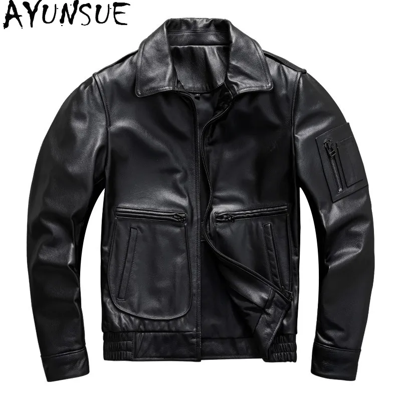 AYUNSUE Man Top Layer Cowhide Genuine Leather Jacket Men Short Lapel Motorcycle Leather Coat Autumn Winter Outerwear Jaquetas
AYUNSUE Man Top Layer Cowhide Genuine Leather Jacket Men Short Lapel Motorcycle Leather Coat Autumn Winter Outerwear Jaquetas
