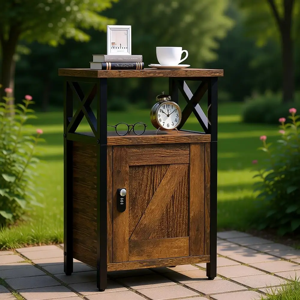 Тумбочка из дерева в деревенском стиле, коричневая, с выдвижным ящиком на замке, для хранения вещей, с полками, для спальни, гостиной или общежития
Тумбочка из дерева в деревенском стиле, коричневая, с выдвижным ящиком на замке, для хранения вещей, с полками, для спальни, гостиной или общежития