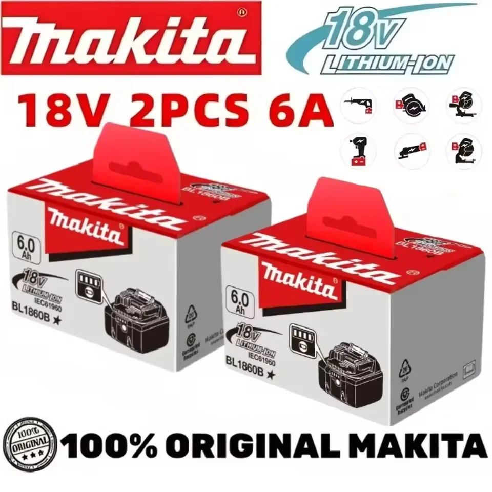 100% Genuine Makita 6Ah 18V Makita Battery BL1860 BL1850B BL1850 BL1840 BL1830B Makita Replacement Lithium Battery
100% Genuine Makita 6Ah 18V Makita Battery BL1860 BL1850B BL1850 BL1840 BL1830B Makita Replacement Lithium Battery