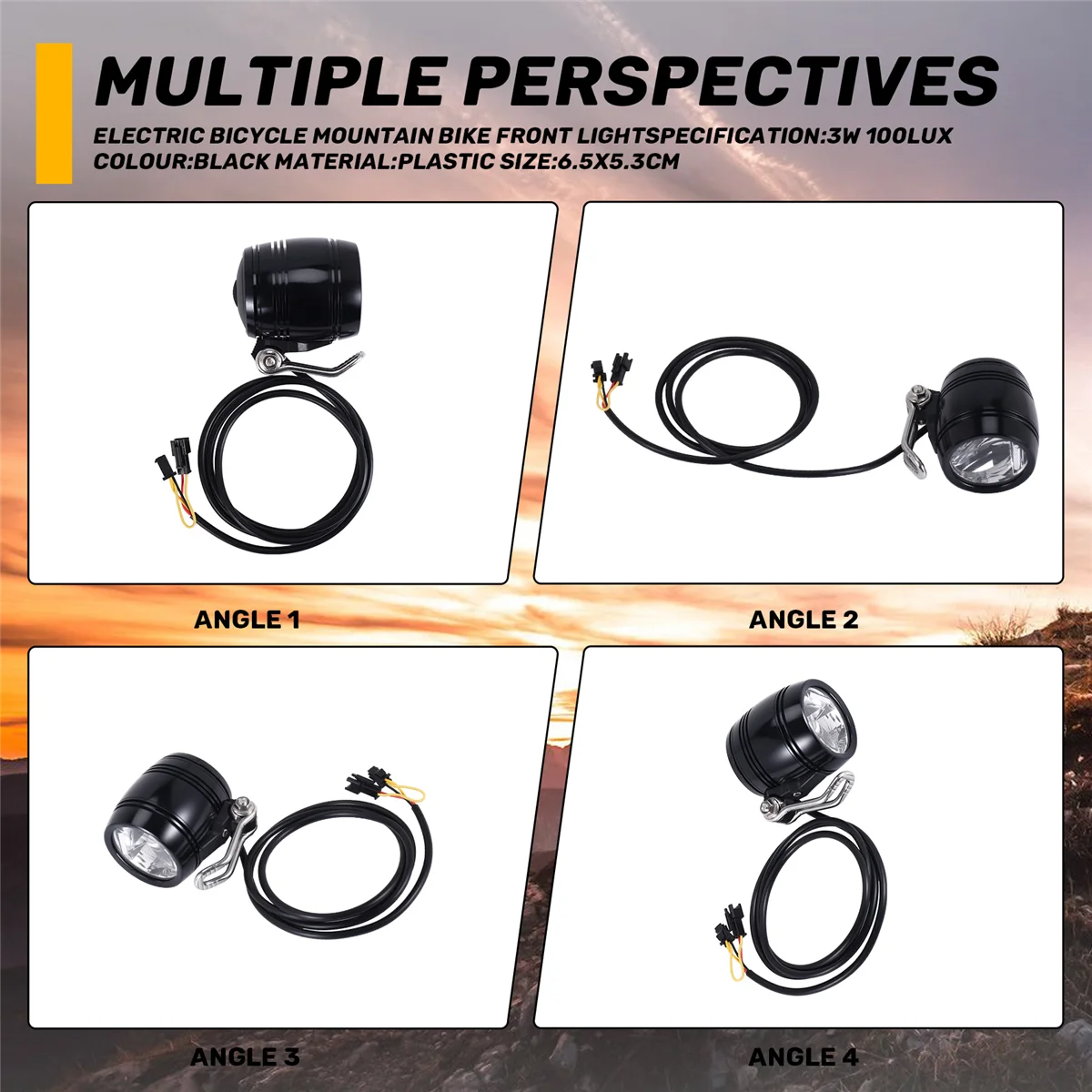 ABVB 6V-80V 24V 36V 48V 60V Universal Compatible 3W 100LUX Bike Electric Bicycle E-Bike Headlight Front Light Head Light Lamp
ABVB 6V-80V 24V 36V 48V 60V Universal Compatible 3W 100LUX Bike Electric Bicycle E-Bike Headlight Front Light Head Light Lamp