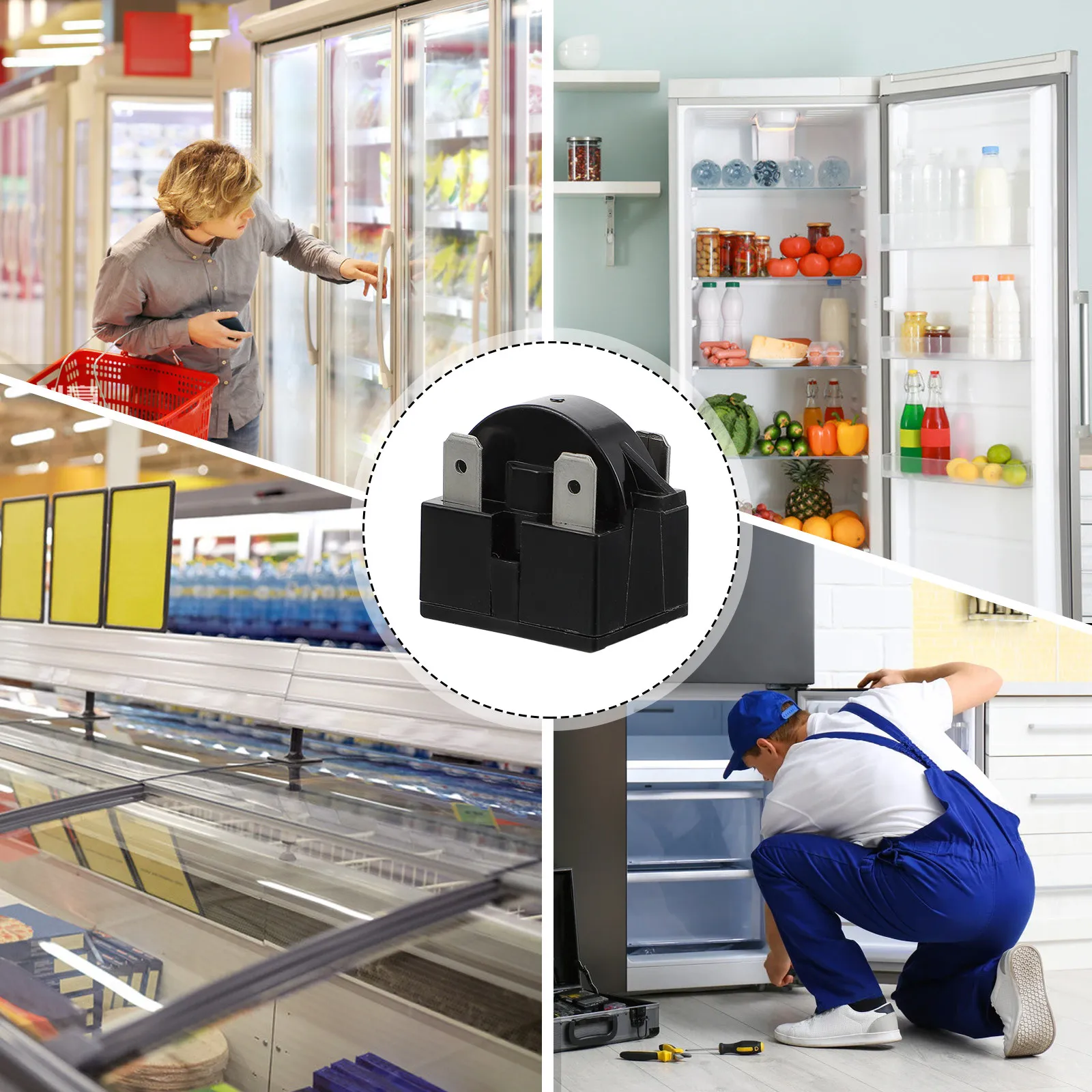 Комплект из 4 реле запуска компрессора для холодильников и морозильных камер, премиум-материал, для ремонта и запуска электрооборудования
Комплект из 4 реле запуска компрессора для холодильников и морозильных камер, премиум-материал, для ремонта и запуска электрооборудования