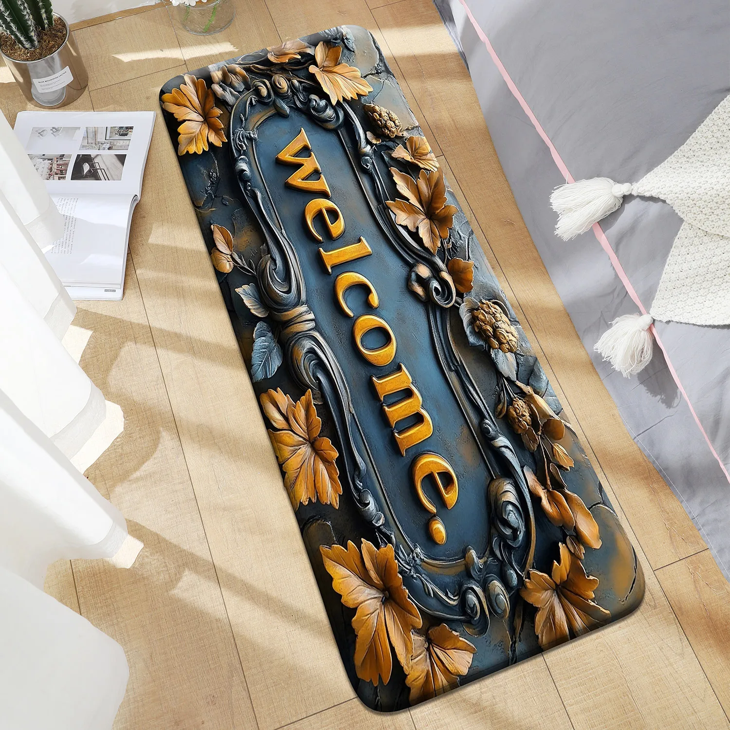 Bedroom small carpet, soft elastic and comfortable flannel foot mat, welcome pattern small mat, home floor mat, door bedroom car
Bedroom small carpet, soft elastic and comfortable flannel foot mat, welcome pattern small mat, home floor mat, door bedroom car