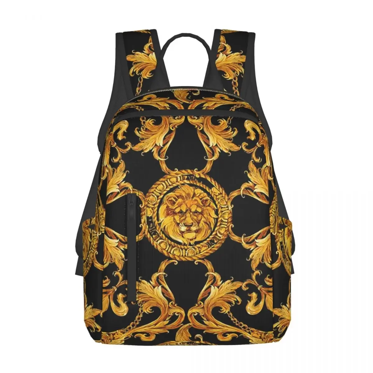 Golden Lion Baroque Pattern Backpack Daypack Children BookBag School Bag Shoulder Bags for Men Women
Golden Lion Baroque Pattern Backpack Daypack Children BookBag School Bag Shoulder Bags for Men Women