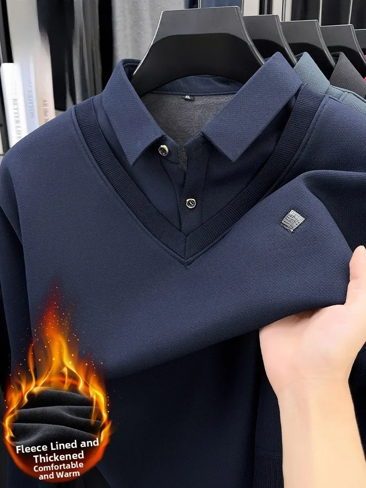 Romon Long Sleeve Fleece Lined Thickened Knitwear Dad Style Warm Base Layer Shirt Casual Fashion Autumn Winter Men's Sweatshirt
Romon Long Sleeve Fleece Lined Thickened Knitwear Dad Style Warm Base Layer Shirt Casual Fashion Autumn Winter Men's Sweatshirt
