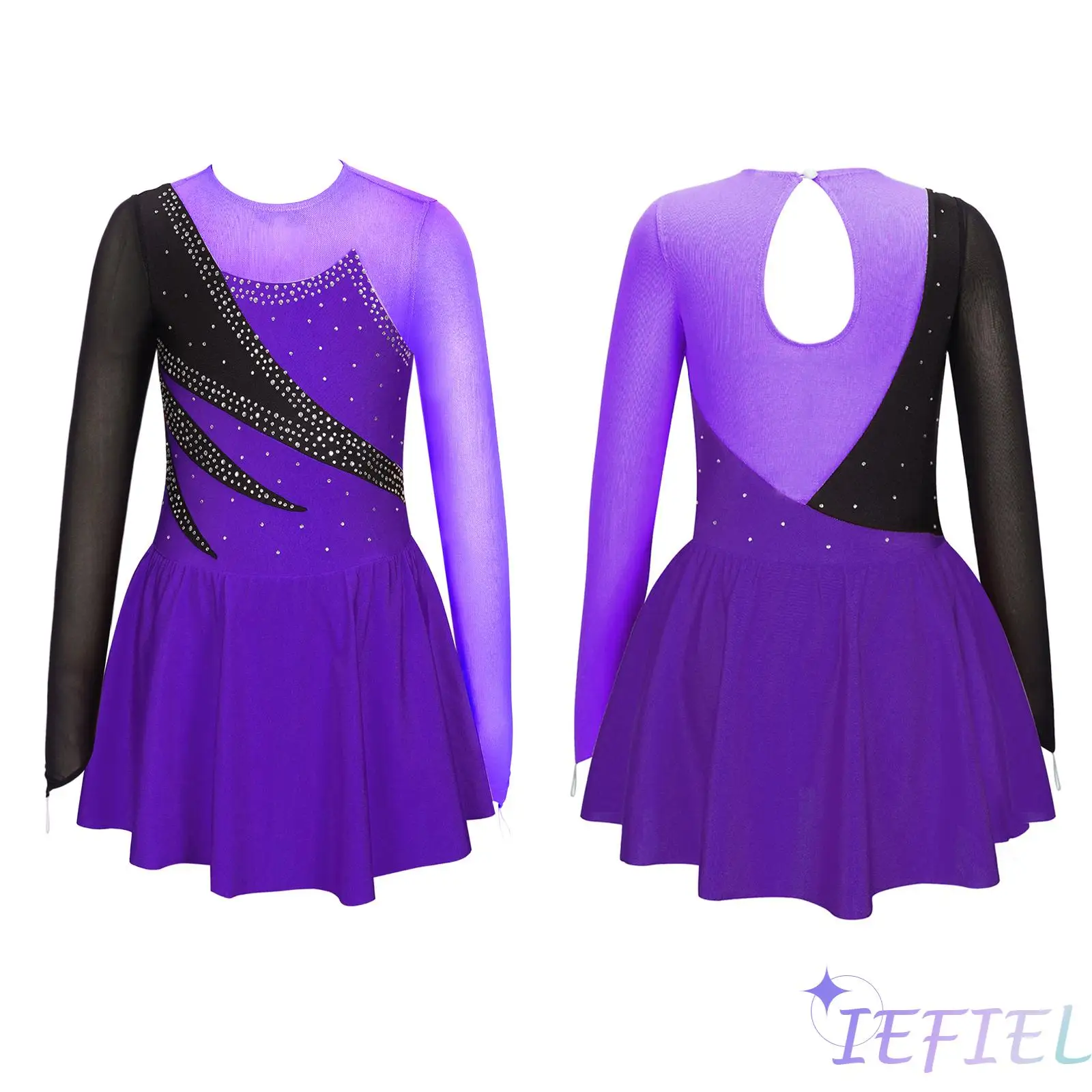 Girls Shiny Rhinestone Figure Skating Costume Long Sleeve Round Neckline Ballet Lyrical Dance Dress Gymnastics Leotard Dancewear
Girls Shiny Rhinestone Figure Skating Costume Long Sleeve Round Neckline Ballet Lyrical Dance Dress Gymnastics Leotard Dancewear