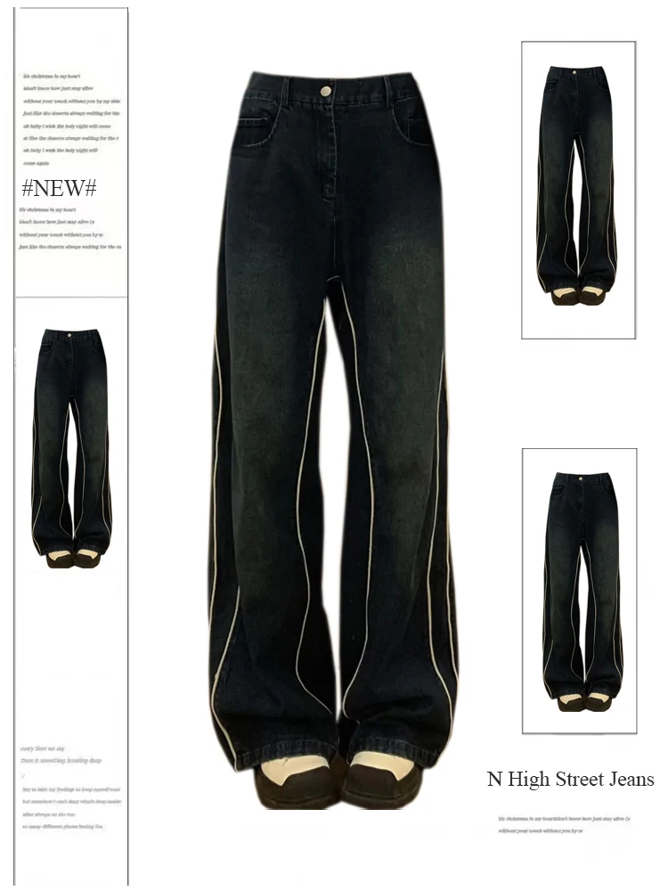 Women Baggy Blue Jeans Vintage Y2k Oversize Denim Trousers 90s Aesthetic Fashion Harajuku Wide Cowboy Pants 2000s Trashy Clothes
Women Baggy Blue Jeans Vintage Y2k Oversize Denim Trousers 90s Aesthetic Fashion Harajuku Wide Cowboy Pants 2000s Trashy Clothes