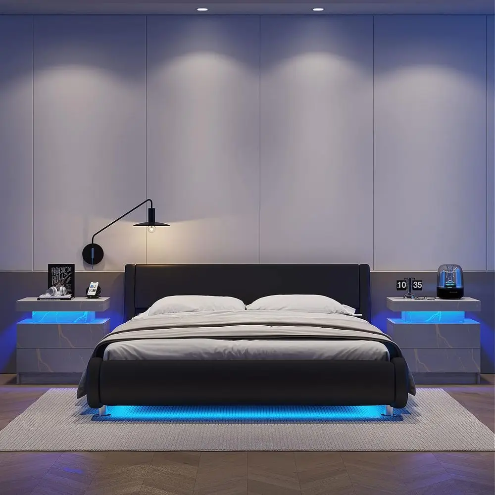 Pair of LED-lit Grey Marble End Tables with Drawers for Bedroom and Living Room
Pair of LED-lit Grey Marble End Tables with Drawers for Bedroom and Living Room