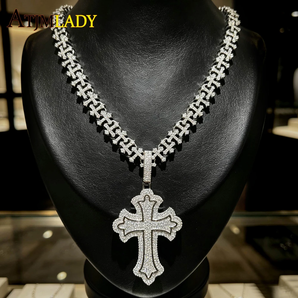 Hip Hop Cross CZ Pendant Necklace Full Micro Paved Bling Cubic Zirconia Unisex 11mm Cuban Cross Chain Clavicle Chain Jewelry
Hip Hop Cross CZ Pendant Necklace Full Micro Paved Bling Cubic Zirconia Unisex 11mm Cuban Cross Chain Clavicle Chain Jewelry