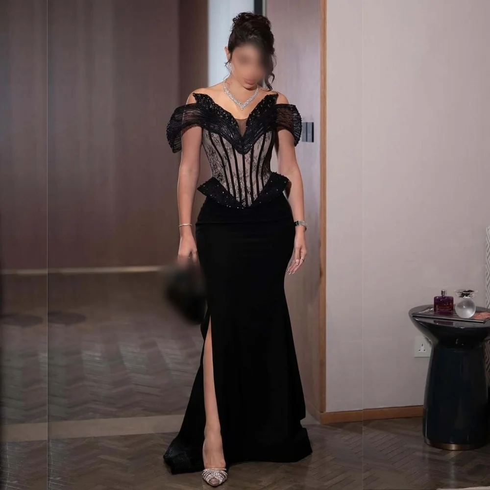 Customized Jersey Pleat Lace Temperament Off-the-shoulder Mermaid Long Dresses Bespoke Occasion Evening Dress Elegant Party
Customized Jersey Pleat Lace Temperament Off-the-shoulder Mermaid Long Dresses Bespoke Occasion Evening Dress Elegant Party