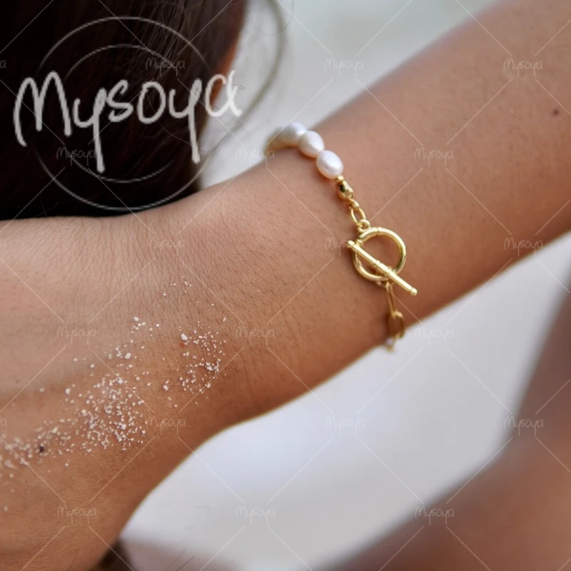 MYSOYA 6-7mm White Rice Freshwater Pearl Bracelet A0359
MYSOYA 6-7mm White Rice Freshwater Pearl Bracelet A0359