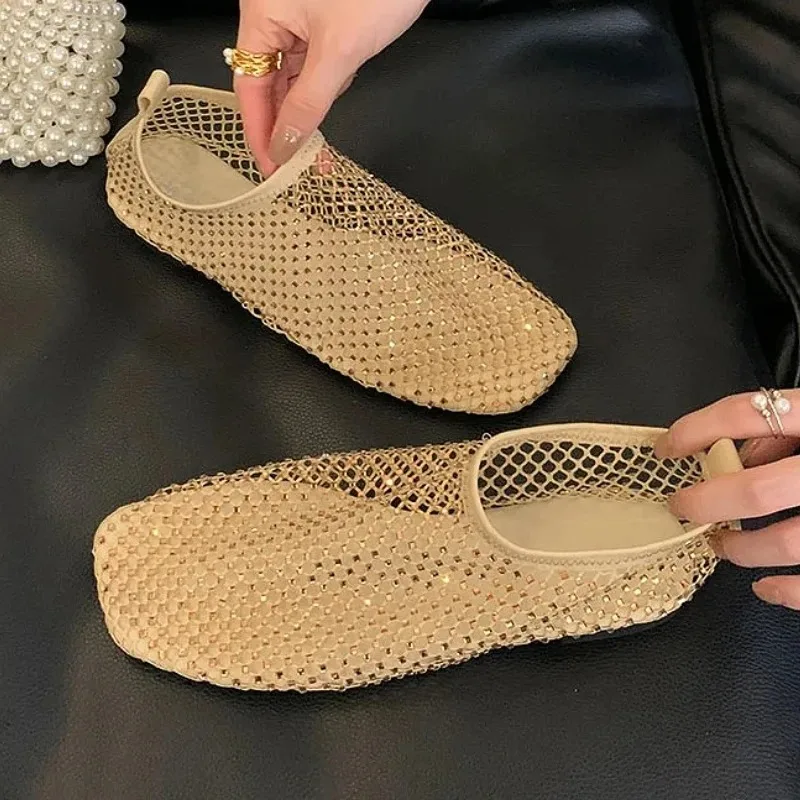 Mesh Breathable Rhinestone Women Sandals Luxury Designer Flats Shoes Woman Summer Female Fashion Beach Sandals for Women
Mesh Breathable Rhinestone Women Sandals Luxury Designer Flats Shoes Woman Summer Female Fashion Beach Sandals for Women