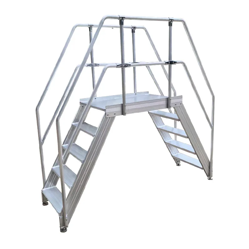 Aluminum alloy step Anti-skid industrial platform Mobile climbing ladder with guardrail Aluminum alloy step
Aluminum alloy step Anti-skid industrial platform Mobile climbing ladder with guardrail Aluminum alloy step