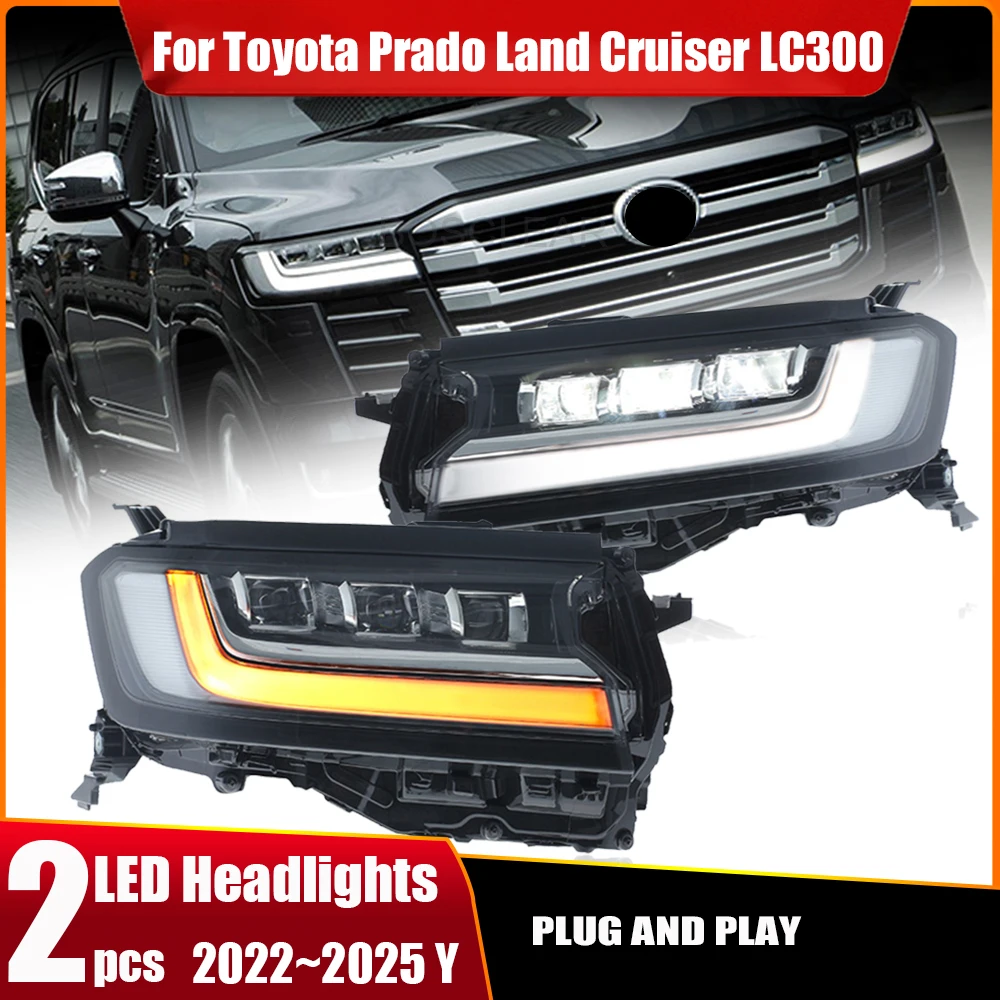 2pcs Head Lamps for Toyota Land Cruiser LC300 LED Headlight 2022-2025 Headlights DRL Turn Signal High Beam Angel Eye Projector
2pcs Head Lamps for Toyota Land Cruiser LC300 LED Headlight 2022-2025 Headlights DRL Turn Signal High Beam Angel Eye Projector