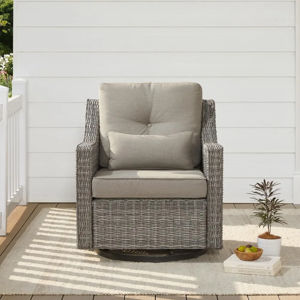 Patio Wicker Chair, 360° Rocking Swivel Outdoor Rattan Chair with Thickened Cushions for Backyard, Poolside, Garden or Porch
Patio Wicker Chair, 360° Rocking Swivel Outdoor Rattan Chair with Thickened Cushions for Backyard, Poolside, Garden or Porch