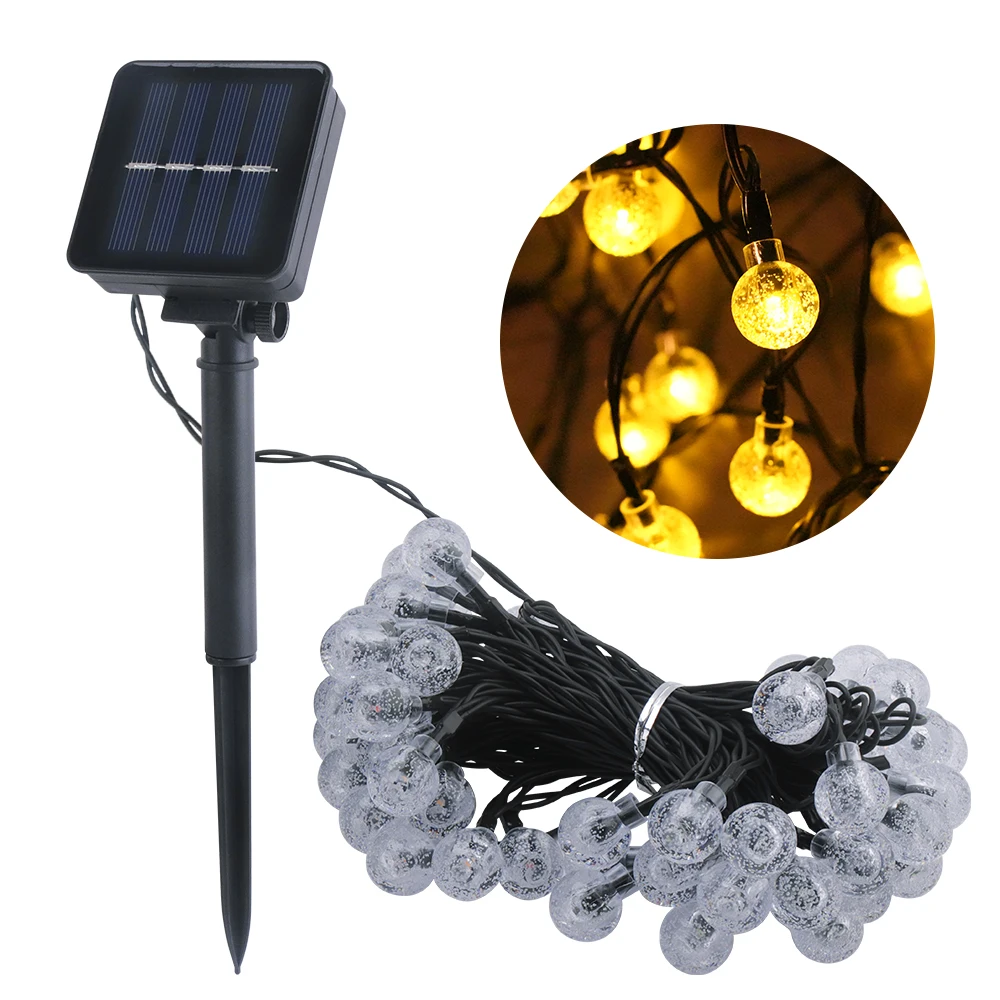 7M 50 Big Bulb Solar Crystal Ball Solar String Lights 8 Modes Waterproof Lamp For Garden Party Courtyard Decor Holiday Lighting
7M 50 Big Bulb Solar Crystal Ball Solar String Lights 8 Modes Waterproof Lamp For Garden Party Courtyard Decor Holiday Lighting