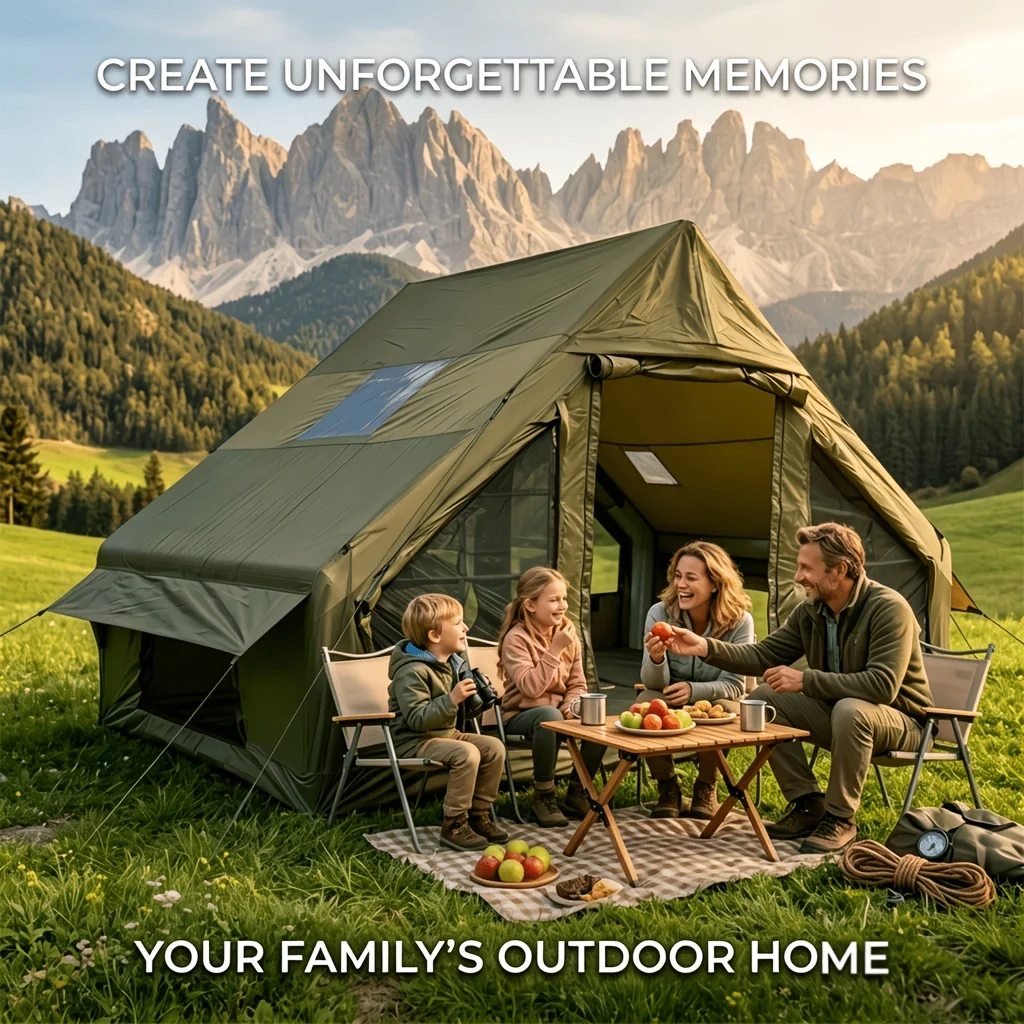 New inflatable tent, 3-6 person family luxury camping tent with skylight, 6.3㎡ comfortable space
New inflatable tent, 3-6 person family luxury camping tent with skylight, 6.3㎡ comfortable space